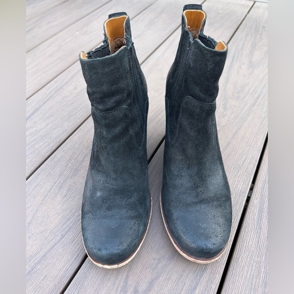 Kork-Ease women’s black suede leather round toe chunky heel wedge boots size 7.5 - Picture 5 of 12